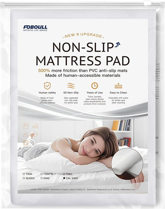 Silicone Mattress Slide Stopper and Gripper, 5X Anti Slip, Non slip mattress pad,Keep Bed and Topper Pad from Sliding for Sofa, Couch, Chair Cushion, Mattresses, Easy Trim Pads,California King