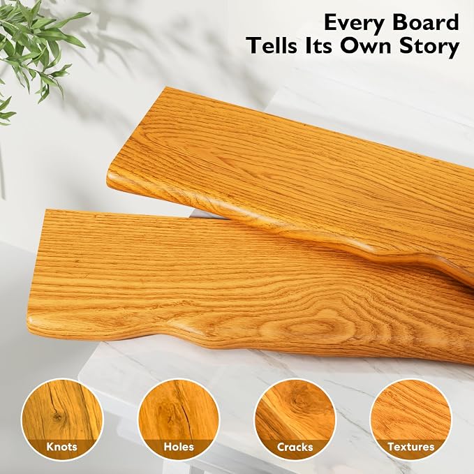 Floating Shelves for Wall Rustic Farmhouse 24 Inch Floating Shelf Wooden Shelves for Wall Mounted Live Edge Pine Shelf with Unique Natural Grain for Living Room Bedroom Kitchen (Honey Walnut) - Image 5