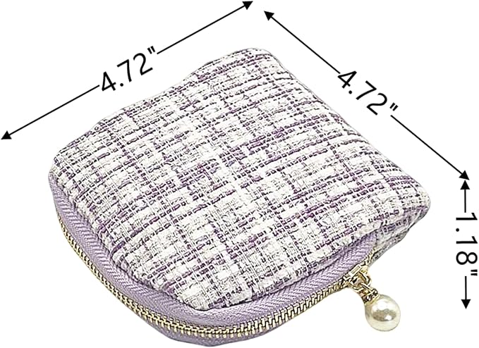 Small Travel Jewelry Case - Jewelry Travel Organizer Bag with Tassel Zipper for Bracelets, Necklaces, Bangles, Jewelry Organizer Storage Bag Gift for Women Girls - LJB002-Purple - Image 2
