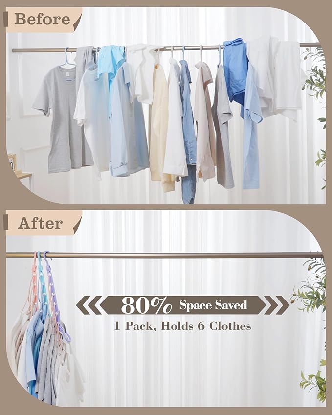 Space Saving Hangers for 144 Clothes, Reinforced Collapsible Hangers with 360° Swivel Hook, Hanger Hooks Space Saver for Closet Organizers and Storage, Dorm Room Essentials, Fully Assembled, Black - Image 2