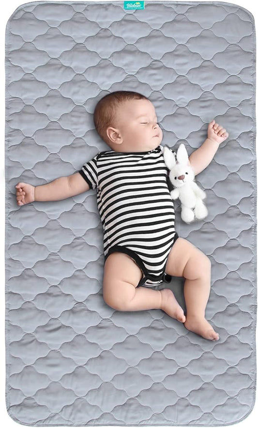 Waterproof Crib Mattress Protector Pad 28" x 52",Anti Slip & Durable Waterproof Pad Mat for Baby Standard Crib/Bed Pads Grey