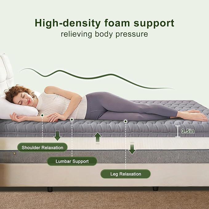 Premium Foam King Mattress Topper,Firm Mattress Topper for Back Pain,Provide Lasting Support,Thicken Bed Topper,Premium Gray(80×78Inches)