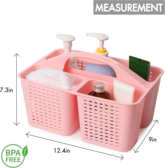 Tiawudi Portable Shower Caddy, Caddy Organizer with Handle, Plastic Shower Basket Hold Soap, Shampoo, Hair Supplies and Beauty Products, Cleaning Supplies Organizer for Home, Dorm, Shelf and Cabinet - Image 2