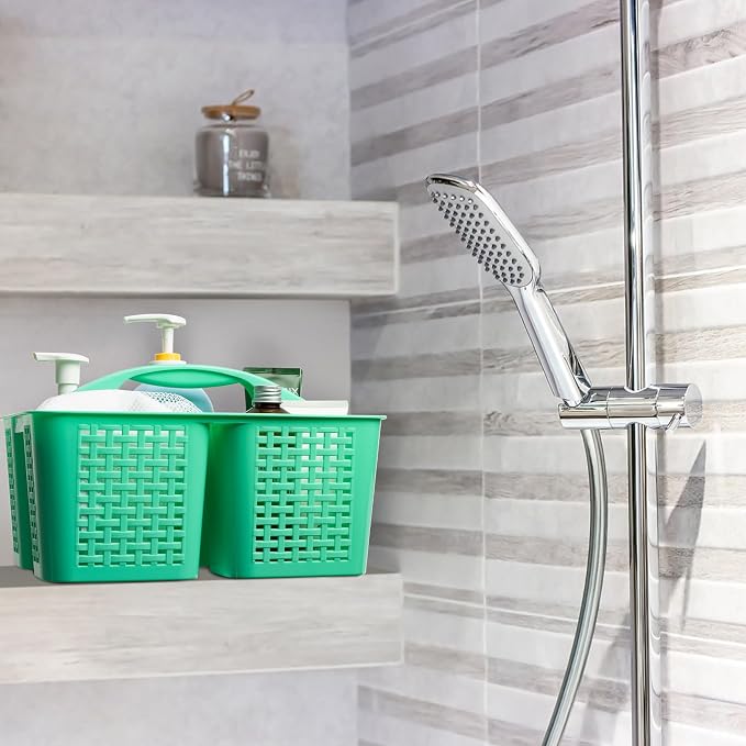 Tiawudi Portable Shower Caddy, Caddy Organizer with Handle, Plastic Shower Basket Hold Soap, Shampoo, Hair Supplies and Beauty Products, Cleaning Supplies Organizer for Home, Dorm, Shelf and Cabinet - Image 6