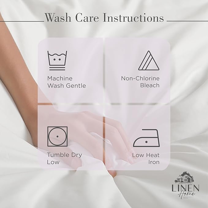 Linen Home 100% Cotton Percale Sheets King Size - Crisp Cool Breathable, 16 Inch Deep Pocket, Soft Durable 4-Piece King Bed Sheet Set 1 Flat, 1 Fitted, 2 Pillowcases, Iris Lilac
