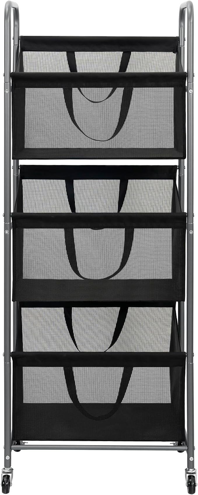 STO STO 3-Tier Vertical Rolling Laundry Hamper with Removable Bags, 120L Stackable Laundry Sorter Basket, Clothes Hamper with Wheels for Small Spaces, Closet, Bedroom, Bathroom, Laundry Room, Black - Image 8