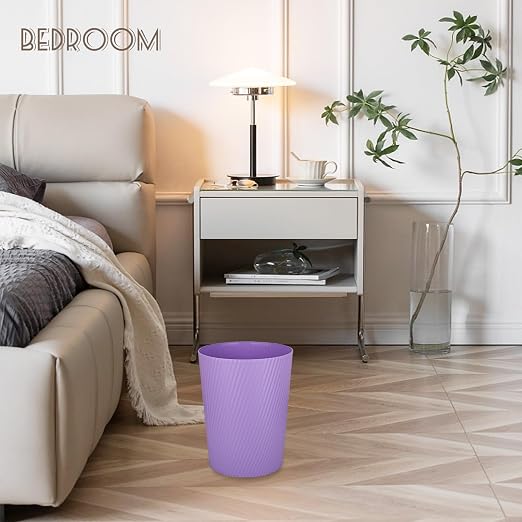 UUJOLY Small Trash Can Wastebasket Garbage Can Container Bins for Bathrooms, Laundry Room, Kitchens, Offices, Kids Rooms, Dorms (Taro Purple) - Image 4