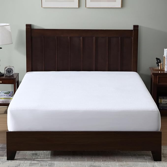 ClevaHome King Size 100% Waterproof Mattress Protector,Deep Pockets Fits up to 18 Inches, Soft Breathable Noiseless Terry Cover, Machine Washable