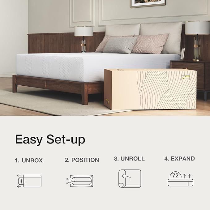 Novilla Queen Size Mattress, 14 inch Gel Memory Foam Mattress, Queen Mattresses for Cooling Night Sleep & Pressure Relief, CertiPUR-US Certified, White