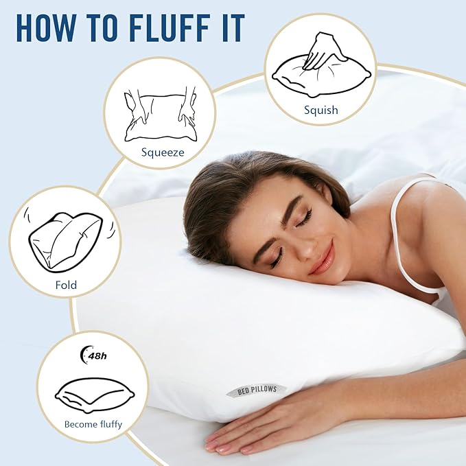 Piwaal Luxury Hotel Pillows for Sleeping 2 Pack,Bed Pillows King Size Set of 2,Down Alternative Filling,Pillows for Back,Stomach and Side Sleepers