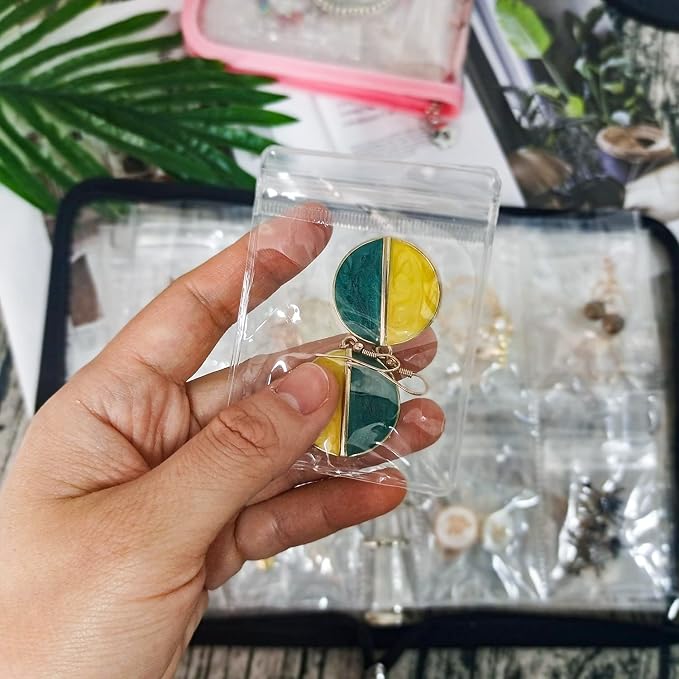 Jewelry Pouch Clear Self Seal Plastic Zipper Bags for Earrings Rings Packing Storage Transparent PVC Lock Pouches, Pack of 80 - Image 4