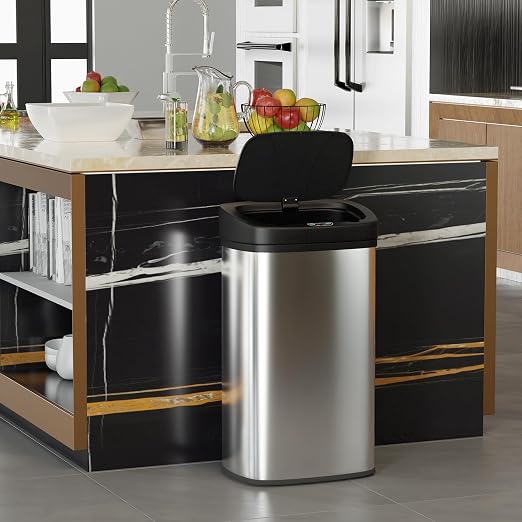 BestOffice 22 Gallons Automatic Sensor Large Kitchen Trash Can with Stainless Steel, Touchless Garbage Bin with Lid for Kitchen, Home, Office Waste Bin 82L - Image 3