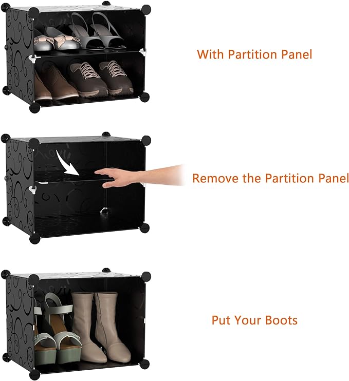 HOMIDEC Shoe Rack, 8 Tier Shoe Storage Cabinet 32 Pair Plastic Shoe Shelves Organizer for Closet Hallway Bedroom Entryway - Image 5