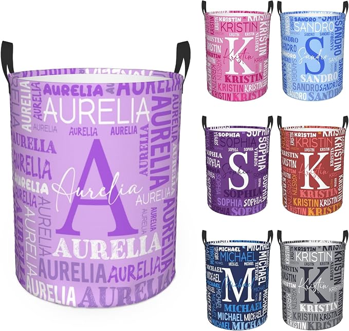 Custom Name Laundry Hamper, Personalized Laundry Basket with Name for Baby Boys Girls, Customized Collapsible Dirty Clothes Hamper Storage with Handles for Bedroom Bathroom Dorm Room Decor by Ownxhbc