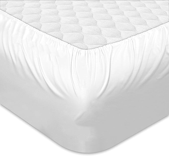 Yarns of Cotton Three Quarter Waterproof Mattress Protector Pad Cover RV Bunk & Truck Sleeper Soft Terry Cotton White Easy Fit Mattress Up to 14" Inch Deep Pocket Easy Care