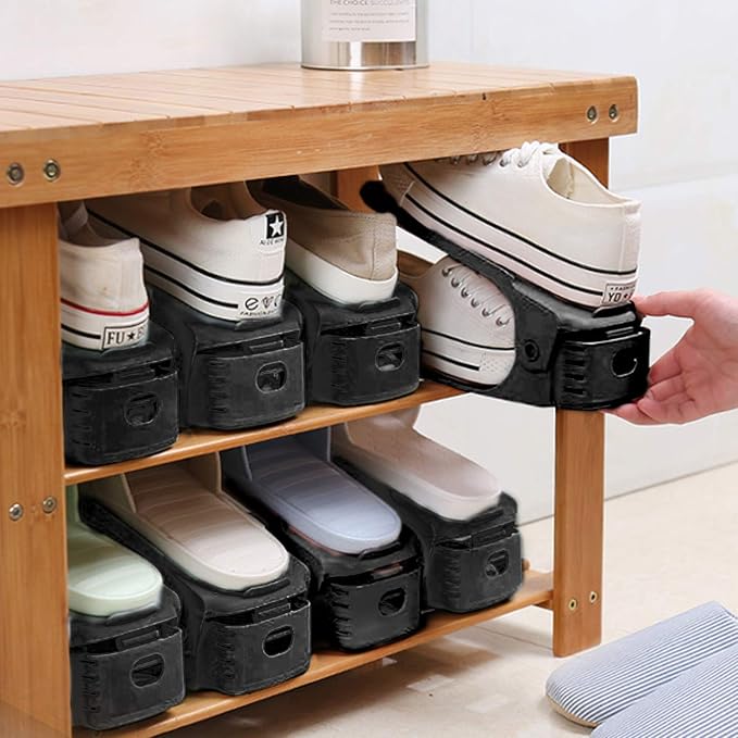 Neprock Shoe Rack Shoe Organizer Space-Saving Storage Shoe Organizer for Closet,Shoe Stacker Shoe Slots Space Saver Double Stack Shoe Holder Homeries - Image 6