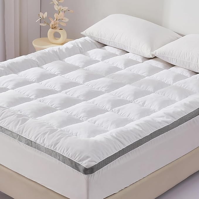 SAPHREAS Memory Foam Mattress Topper Full Size with 8-20 inches Stretchable Pockets, 3 Inch Soft Pillow Top Mattress Pad for Back Pain Relief with Breathable Air Mesh Sides