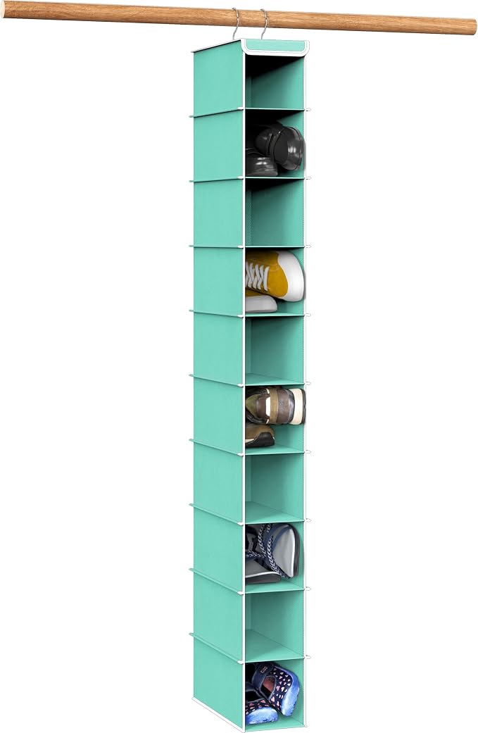 Simple Houseware 10 Shelves Hanging Shoes Organizer Holder for Closet, Turquoise by SimpleHouseware