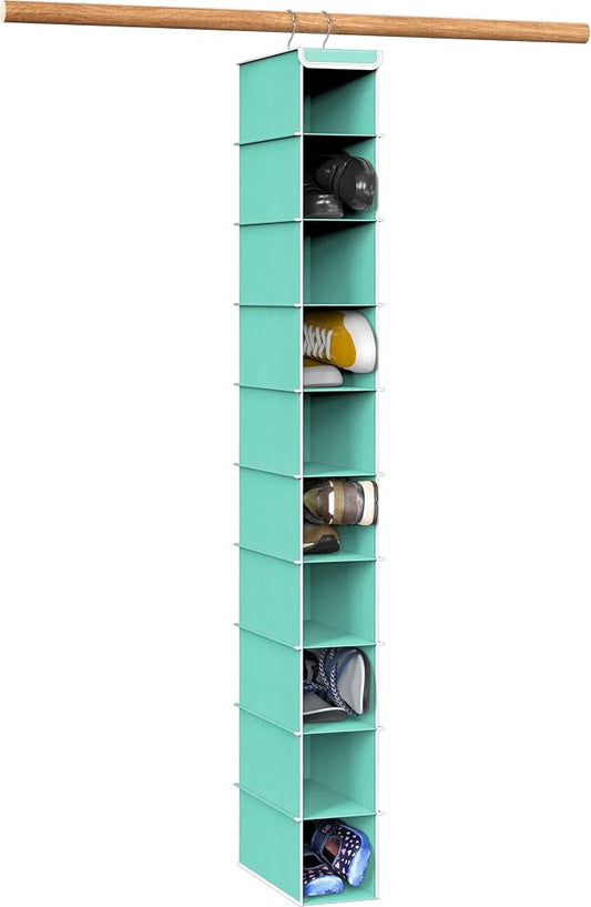 Simple Houseware 10 Shelves Hanging Shoes Organizer Holder for Closet, Turquoise by SimpleHouseware
