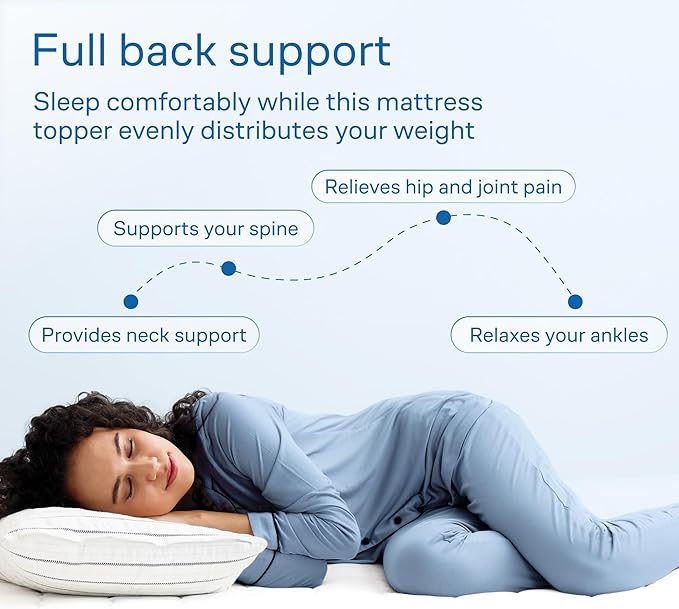 Ultra Soft Twin Mattress Topper - Cloud-Like Mattress Pad for Back Pain Relief - Breathable Cooling Material for Hot Sleepers, Dark White