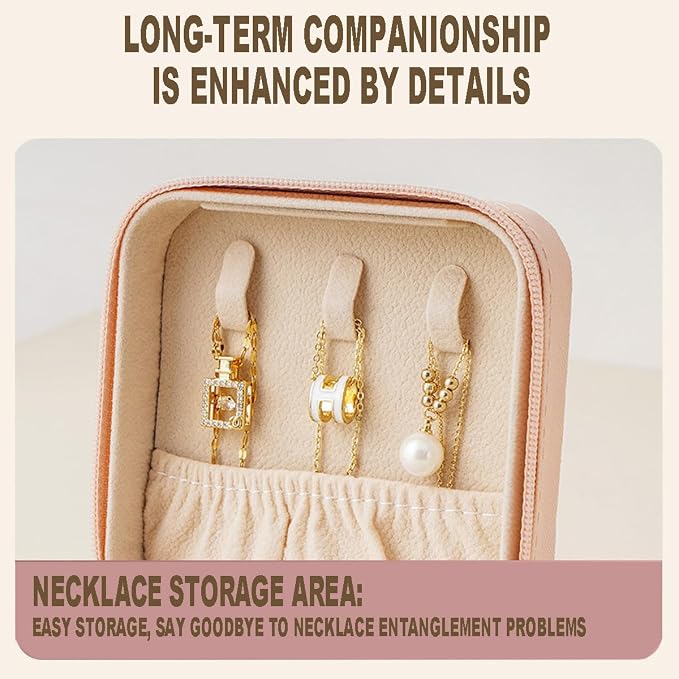 Compact and Secure Jewelry Box for Women Small Travel Portable Case with Lock Key Beautiful Jewelry Organizer and Storage Solution - Image 5