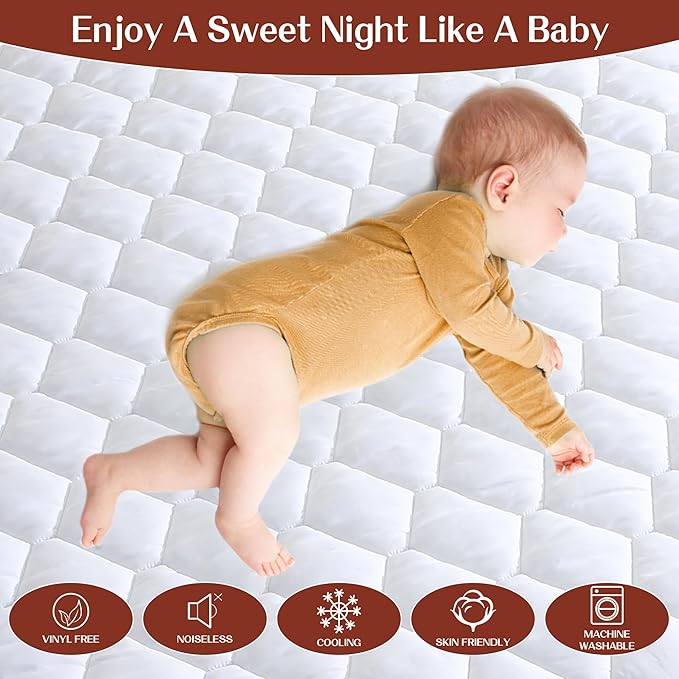 GOONIK Waterproof Mattress Protector, Noiseless Twin XL Size Mattress Pad Cover with 6-16 Inches Deep Pocket, White