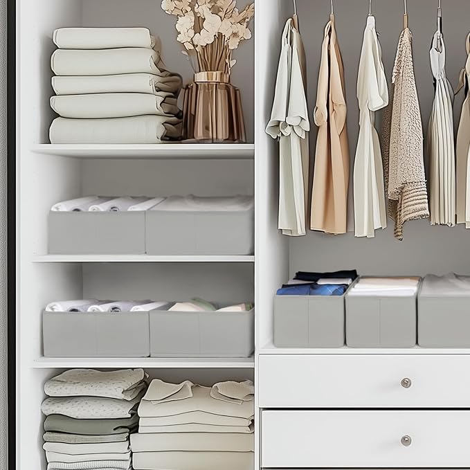 Criusia Drawer Organizer Clothes, 21 Pack Dresser Organizer for Baby Clothes, Underwear, Sock- Foldable Closet Organization and Storage Dividers Bins for Nursery, Bedroom (Grey) - Image 7