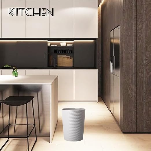 UUJOLY Small Trash Can Wastebasket Garbage Can Container Bins for Bathrooms, Laundry Room, Kitchens, Offices, Kids Rooms, Dorms (Grey, 2 Pack) - Image 4