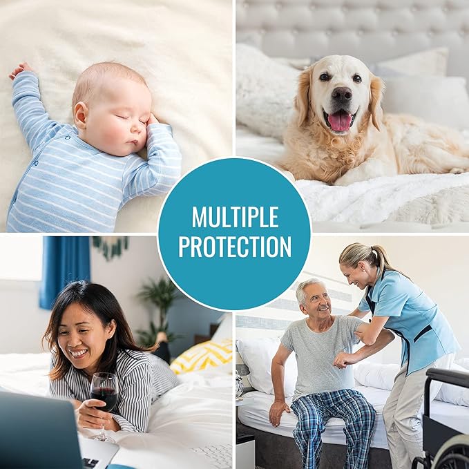 DMI Waterproof Mattress Protector and Cover, Contoured Fitted Sheet Fit, Hospital Bed, White, 36x80x6 Inch (Pack of 4)