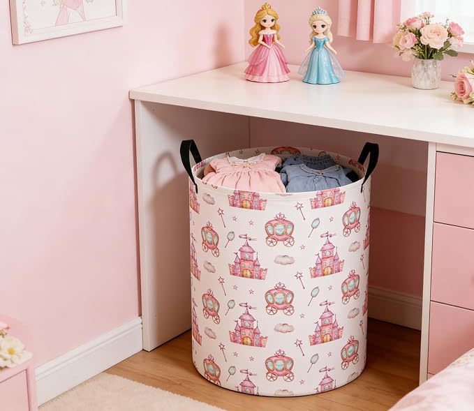 Baby Laundry Basket Baby Nursery Hamper Kids Laundry Basket Toy Storage Bin for Boys Room Decor Gift Baskets for Bedroom Bathroom(Castle) - Image 4