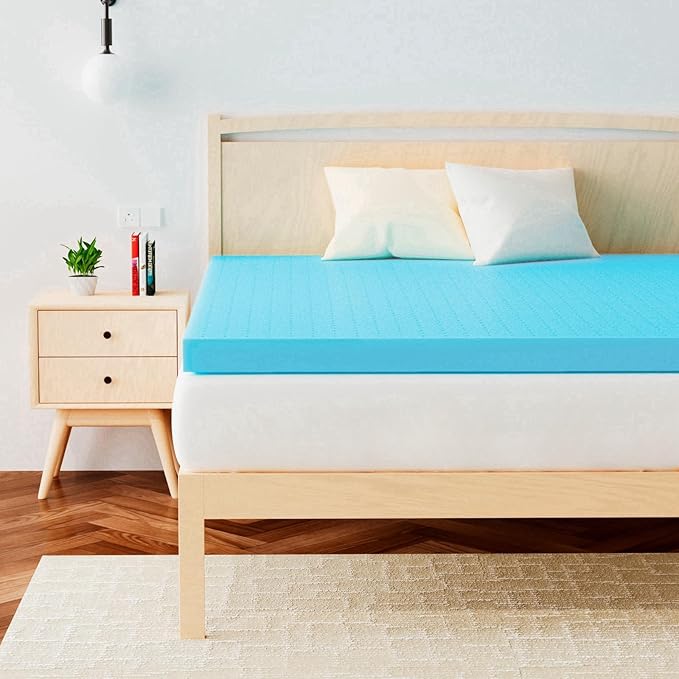 Airensky 2 Inch Memory Foam Mattress Topper, Cooling Gel Infused High Density King (76"x80") Topper with Removable Skin-Friendly Cover, Bed Topper for Pressure Relief Back Pain, CertiPUR-US Certified