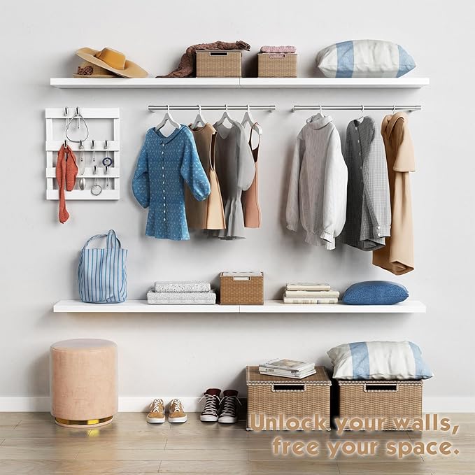 Forbena White Floating Shelves for Wall 36 Inches Long, Modern Wall Shelf for Living Room Decor, Large Deep Floating Shelf for Bedroom Home Office Closet Laundry Room Bathroom (3-Pack) - Image 6