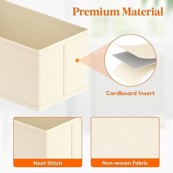 Lifewit 16 Pack Drawer Organizer, Dresser Underwear Drawer Organizer Bins, Foldable Fabric Closet Organizers, Storage Drawer Dividers, Dorm Room Essentials for Clothing, Socks, Towels, Ties Khaki - Image 5