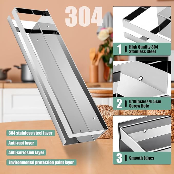 Lallisa 2 Pieces Stainless Steel Shelf Bathroom Shower Floating Shelves Wall Mounted Shower Caddy Basket Shelf Storage Organizer Shelves for Bathroom, Kitchen, Living Room (15.75 Inch/ 40 cm,Shiny) - Image 4