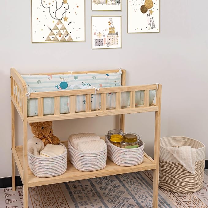 CubesLand Rectangle Woven Cotton Rope Organizer, Small Rainbow Basket for Kids, Baby & Pets' Toys, Shelves Storage - Image 4
