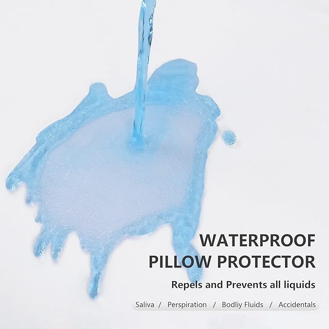 Full Size Mattress Protector- Washable Mattress Cover Fitted Bed Pad Noiseless Plastic Protection Up to 18” Allergy Mattress Protector Soft&Breathable（White）