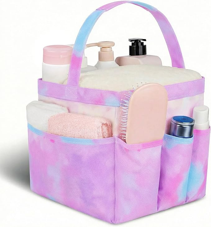 Attmu Mesh Shower Caddy Portable for College Dorm Room Camping Essentials, Shower Caddy Dorm with 9-Pockets, Large Capacity Hanging Basket Bathroom Bag for Toiletry, Swimming, Gym, Camp, Beach by Attmu