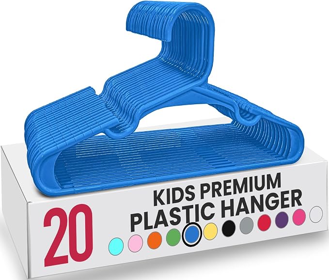 Utopia Home 20 Pack Kids Hangers - 11.5 Inch Plastic Baby Hangers for Closet - Childrens Hanger for Clothes & Infant Hanger for Closet - (Blue) by UTOPIAHOME