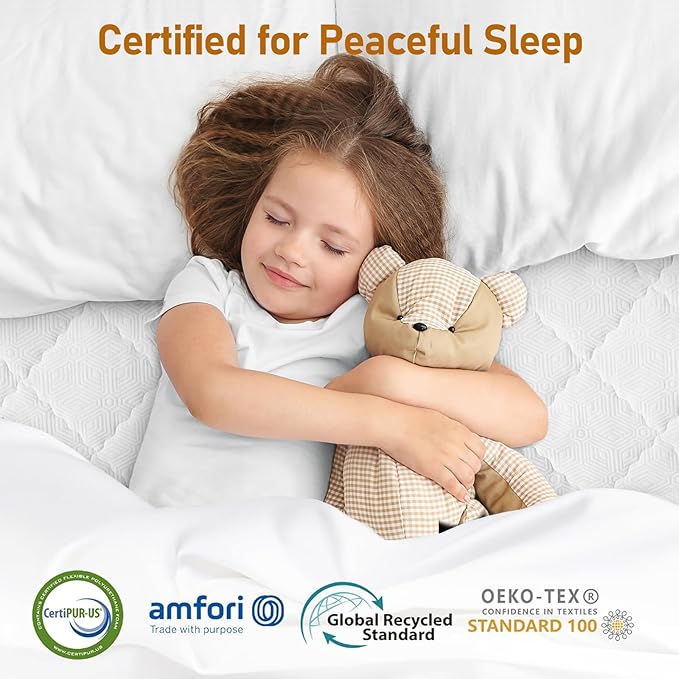 Glendan Firm Mattress Topper Twin: 3 Inch Firm Bed Topper, Comfortable and Supportive Mattress Pad for Back Pain, Breathable Washable Cover with Anti-Slip Straps, CertiPUR-US Oeko-Tex Certified 75x38