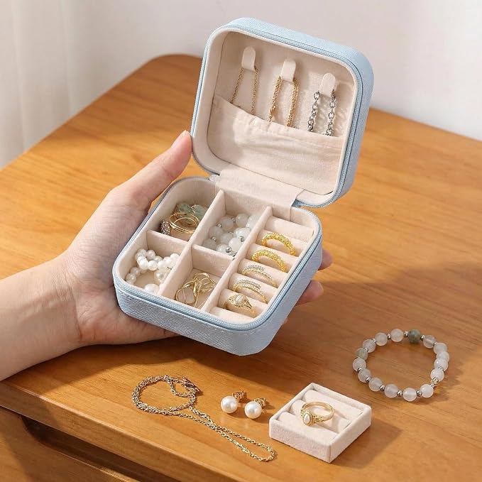 Taiyin Travel Jewelry Case, Bridesmaid Gifts Mini Jewelry Organizer, PU Leather Portable Earring Box for Women Girls - Image 5