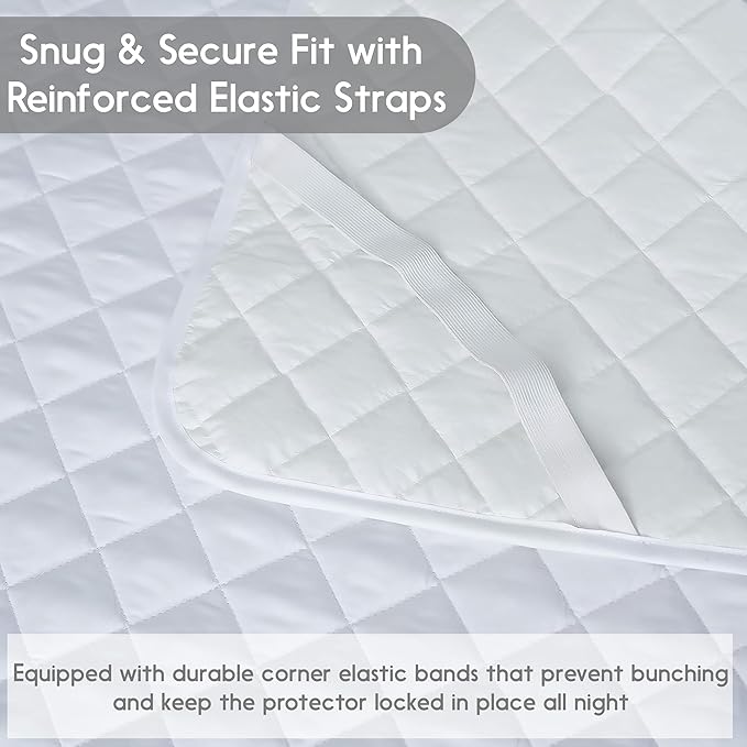 King Mattress Protector – Waterproof Mattress Pad for Incontinence – Soft, Breathable, Washable Cover with Strong Elastic Corner Straps – Fits Up to 16" Deep
