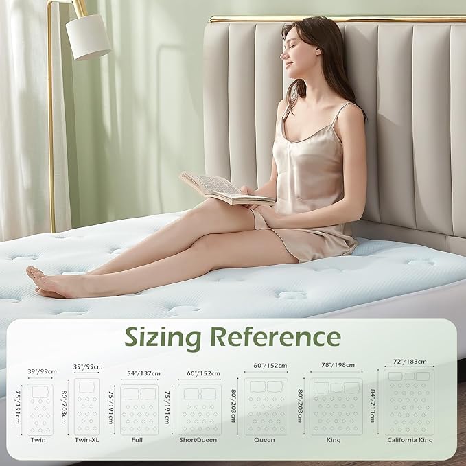 Hansleep Full Size Memory Foam Mattress Pad Topper, Full Foam Mattress Topper Viscose Derived from Bamboo, Full Bed Mattress Pad Cover for Back Pain Relief, 78" x 80", White