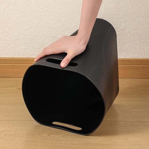rejomiik Small Trash Can, 3.5 Gallon Slim Garbage Can Plastic Waste Basket with Handles Container Bin for Narrow Spaces Bathroom, Bedroom, Kitchen, Office at Home, Black - Image 6