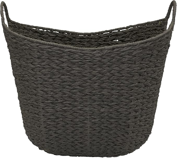 Household Essentials Paper Rope Basket with Handles, Natural Woven Woven Storage Basket, Great for Decoration or Organization - Image 4