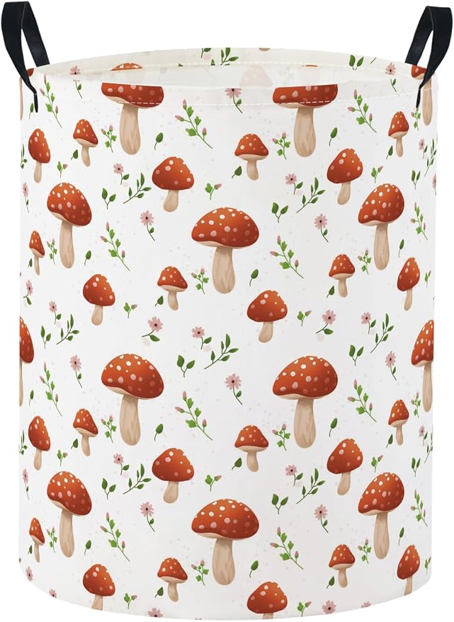 Baby Laundry Basket Baby Nursery Hamper Kids Laundry Basket Toy Storage Bin for Boys Room Decor Gift Baskets for Bedroom Bathroom(Mushroom) by TIBAOLOVER