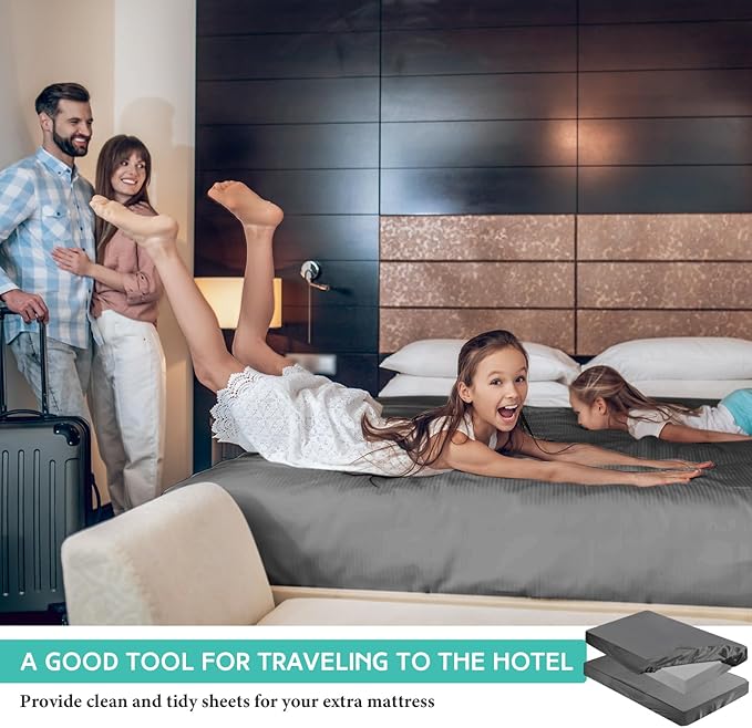 2-3 Inch Mattress Topper Cover (Only Cover) Memory Foam Protector Microfiber Memory Foam for Latex Mattress Topper Gel RV(Full 75 x 52 Inch,Dark Gray)