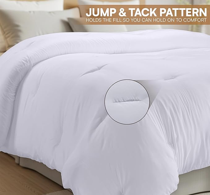 Utopia Bedding Comforters Full Size, All Season Duvet Insert, Down Alternative Full Comforter with Corner Tabs, Machine Washable Bed Comforter 82 x 86 Inches (White)