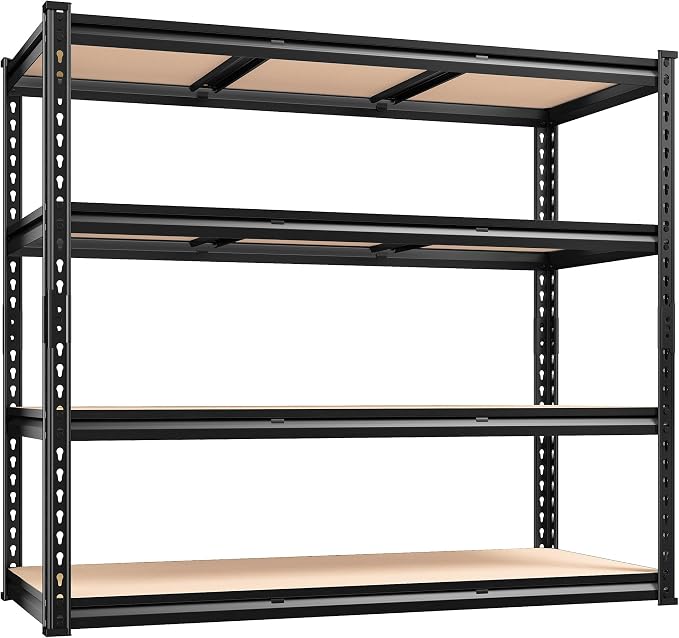 REIBII 48" W Garage Shelving Heavy Duty, 2000LBS Storage Shelves, 4 Tier Adjustable Metal Shelves for Garage Shelving Sturdy Industrial Shelf, Easy Assemble, 48" W x 60" H x 18" D - Image 7