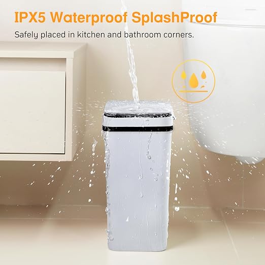 Automatic Bathroom Trash Can Touchless 2.6 Gallon Small Trash Cans with Lid Narrow Garbage Can for Kitchen, Toilet, Bedroom, RV, Living Room - Image 3