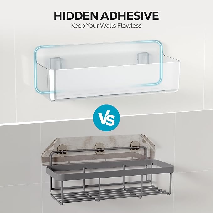 Nieifi Adhesive Wall Shelf, Shower Shelves, Shower Organizer for Bathroom Organization (A-Clear, 4 pieces) - Image 6